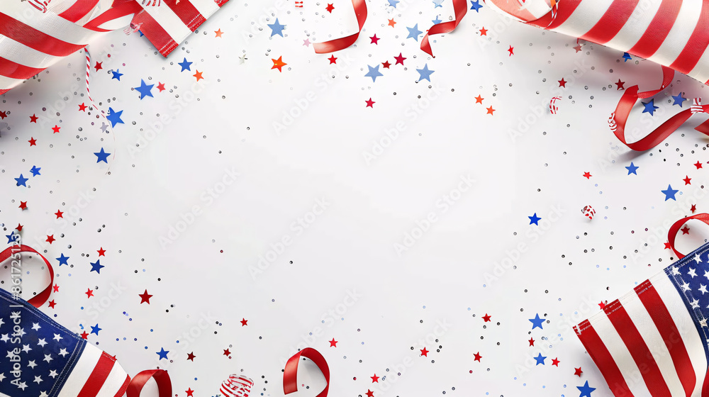 Obraz premium Happy presidents day banner mockup with Americans flag with background