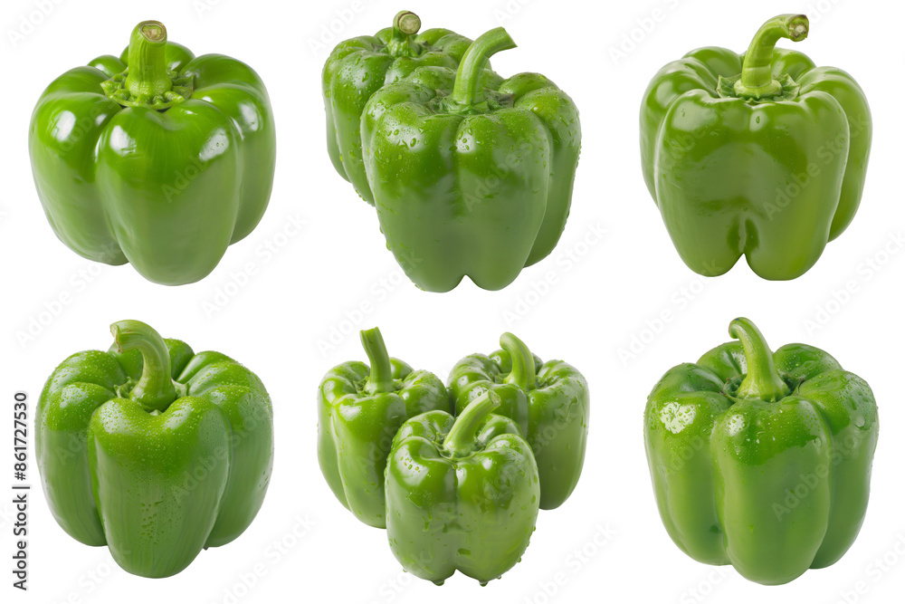 Green Bell Pepper, fruit realistic Illustration. Realistic PNG file ...
