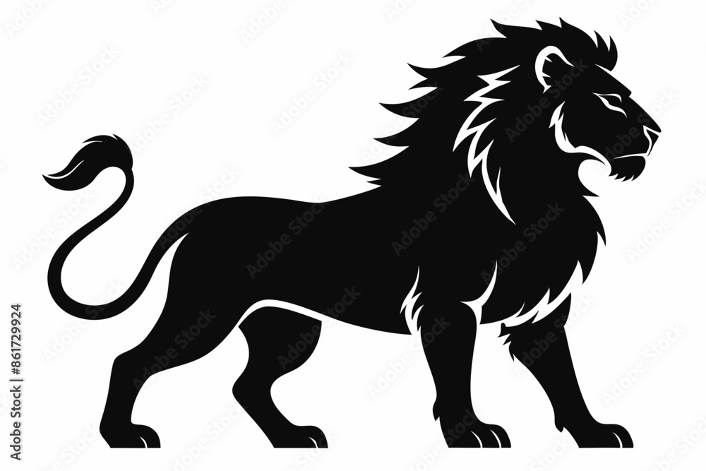isolated black silhouette of a lion collection, lion black silhouette icon vector isolated black silhouette of a lion collection, lion black silhouette icon vector