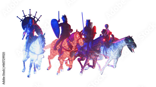 Fotografi The Four Horsemen Apocalypse render 3d