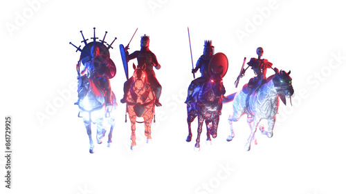 Fotografi The Four Horsemen Apocalypse render 3d