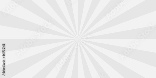 Vector Abstract white and gray sun rays sunburst backdrop background. seamless retro vintage burst sunrise sunbeam element spiral striped illustration sunray template wallpaper design.