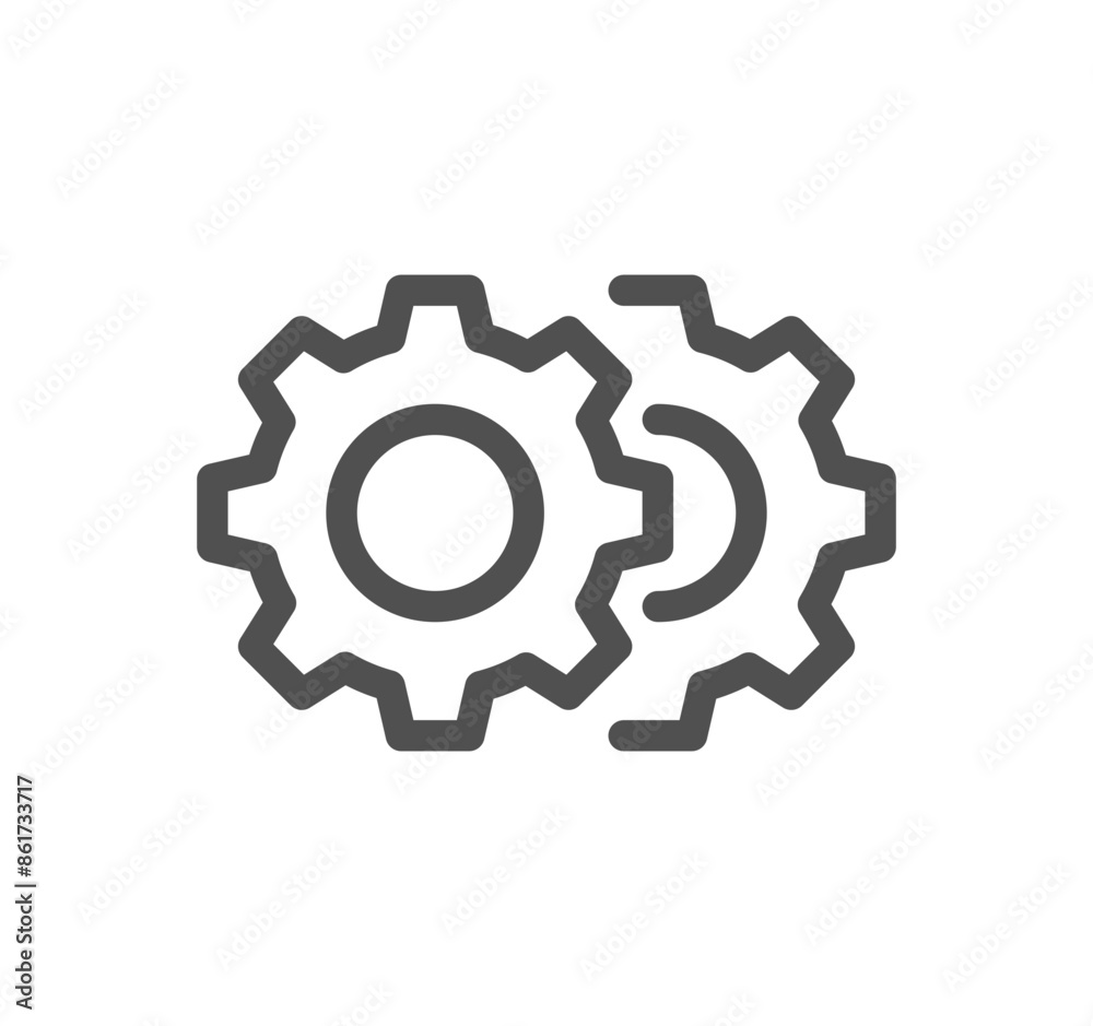 Gear related icon outline and linear vector. Gear related icon outline and linear vector.