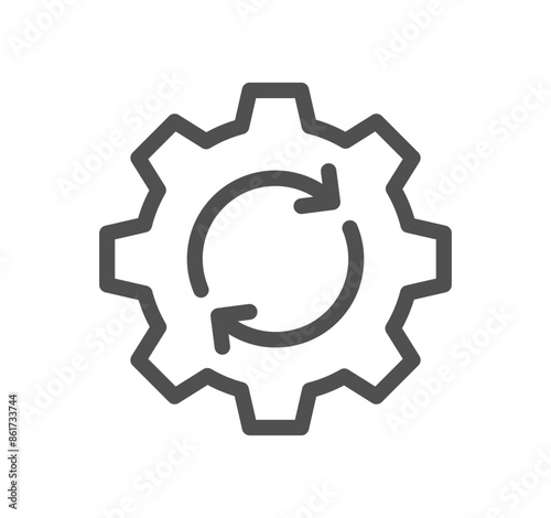 Gear related icon outline and linear vector.	
