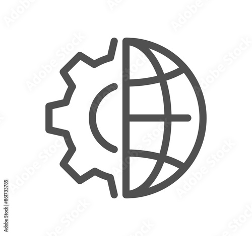 Gear related icon outline and linear vector.	