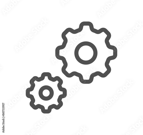 Gear related icon outline and linear vector.	