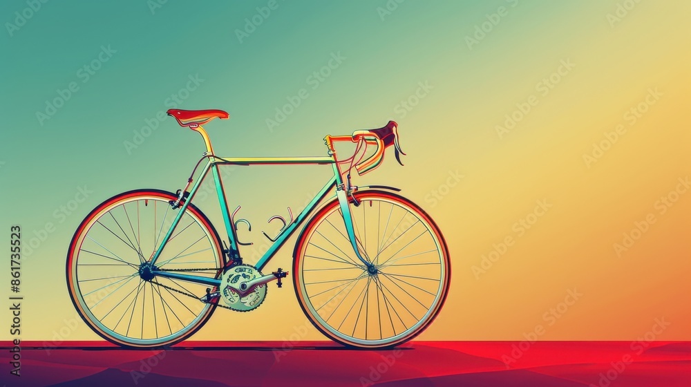 Road bike against gradient background Road bike against gradient background