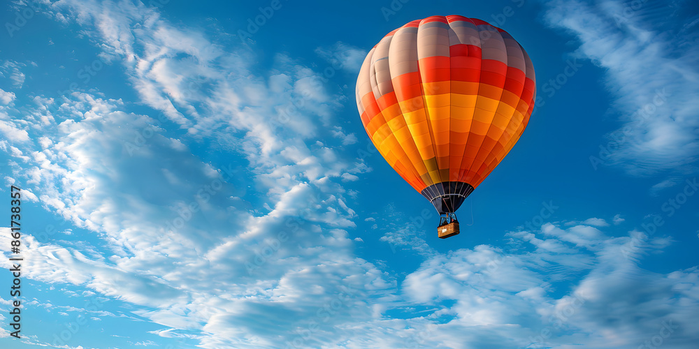 Fototapeta premium Hot Air Balloon Scenic Views in Turkey, Travel Adventure and Landscape Beauty