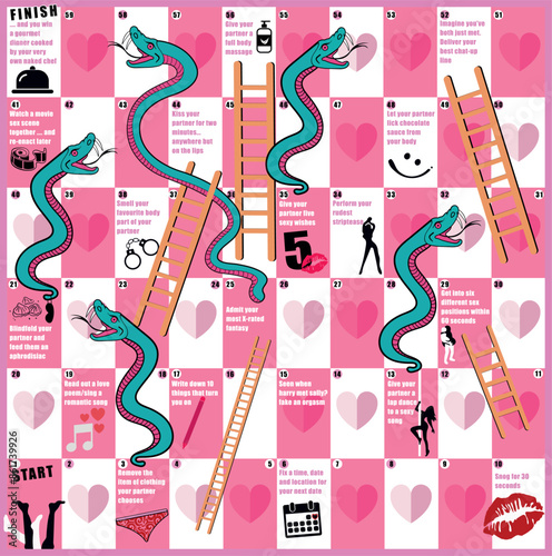 Adult board game template, lovers sex game printable eps 10, adult snake and ladder board game 
