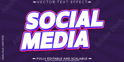 Social media sale text effect, editable modern and poster text style