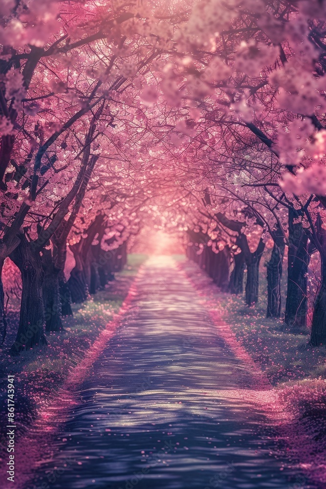 Sakura Cherry blossoming alley. Sakura Cherry blossoming alley.