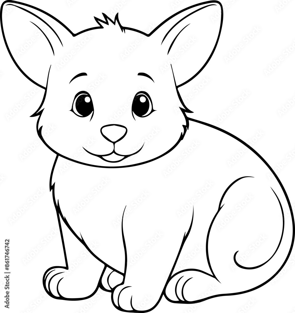 Obraz premium Outline coloring book for children of a cute animal