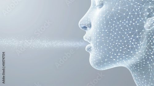 AI text-to-speech synthesis technology for futuristic communication applications mimicking human voice with generative Artificial Intelligence. photo