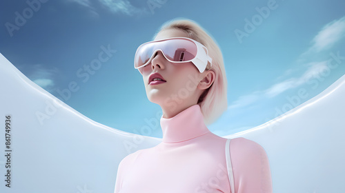 Stylish Woman with Pink Sunglasses