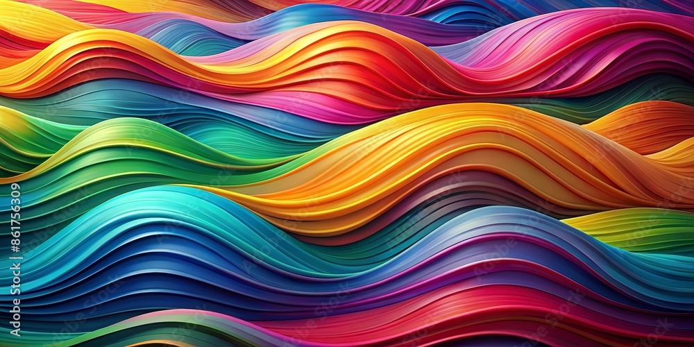 Abstract Colorful Wavy Stripes Background - 3D Render Abstract Colorful Wavy Stripes Background - 3D Render