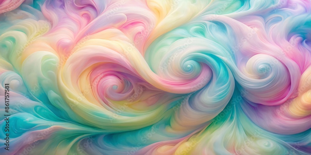 Obraz premium Abstract Swirling Pastel Colors - Digital Art