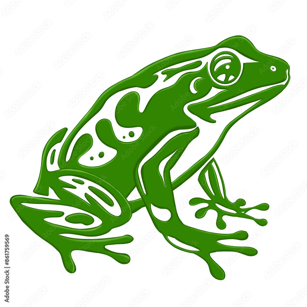 Fototapeta premium illustration of frog isolated on transparent background.