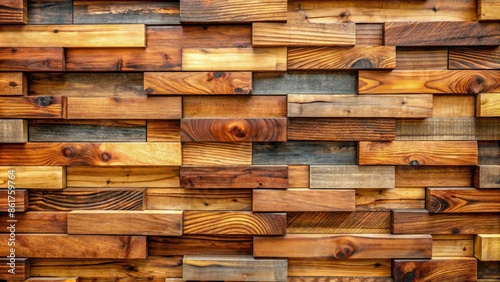 Wallpaper Mural Rustic Wood Panel Background  Interlocking Wooden Blocks for a Natural Texture Torontodigital.ca
