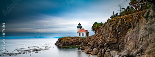 Lime Kiln Light on Lime Kiln Point, in Line Kiln State Park, San Juan Island, Washington