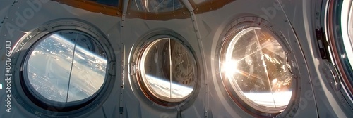 The sunlight bounces off the windows of a spaceship © Наталья Бойко