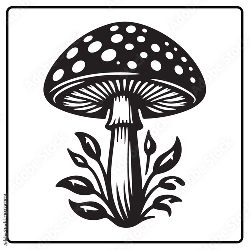 
illustration of mushroom, black mushroom silhouette vector illustration for coloring book
t shirt, Hand drawn trendy Vector design