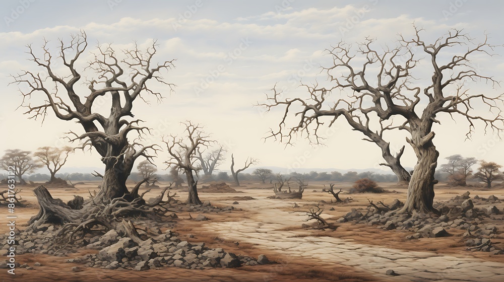 Image Depicting a Desolate Garden in Decay