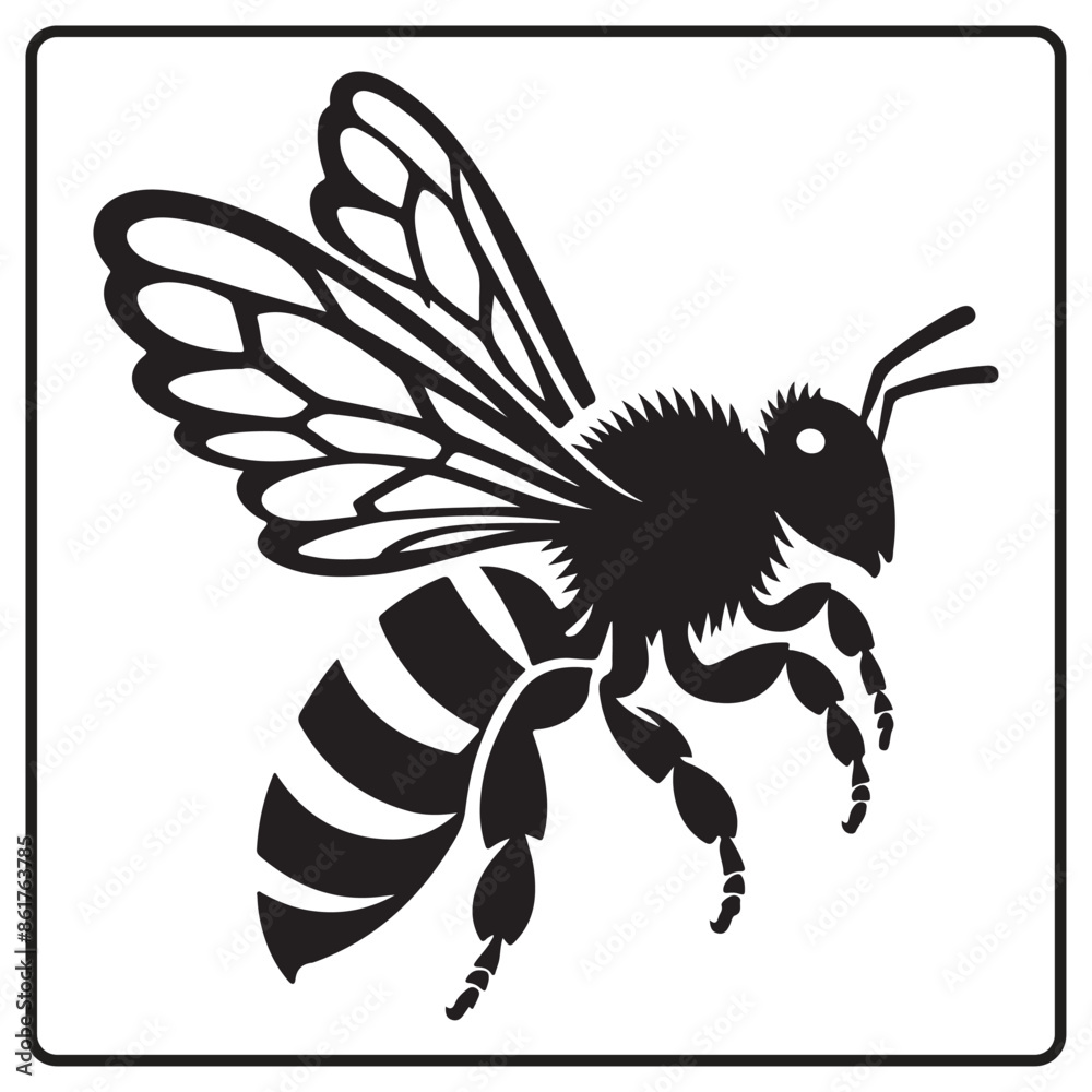 Honey bee silhouette Clip art and coloring book page, logo icon vector illustration on a white background Minimalistic aesthetic, isolated on a white background Honey bee silhouette Clip art and coloring book page, logo icon vector illustration on a white background Minimalistic aesthetic, isolated on a white background