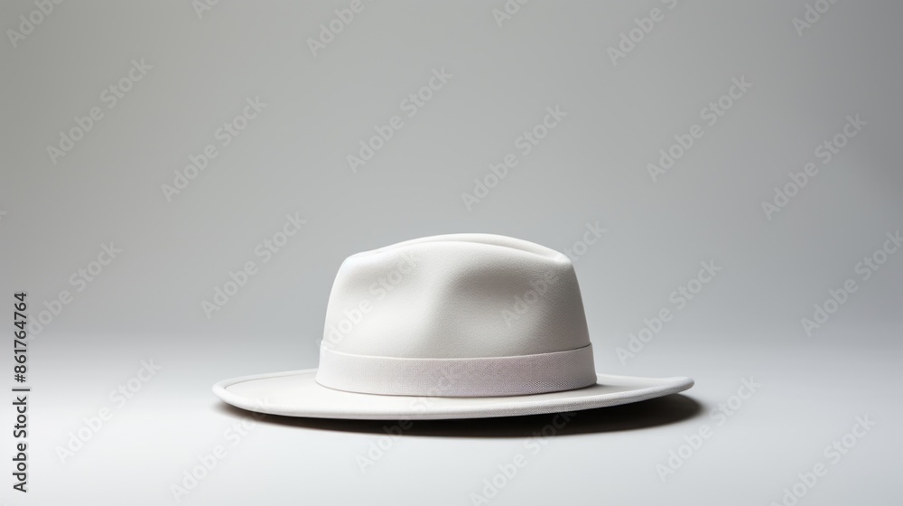 Minimalist White Hat on Clean Background for Realistic Photography Concept. Minimalist White Hat on Clean Background for Realistic Photography Concept.