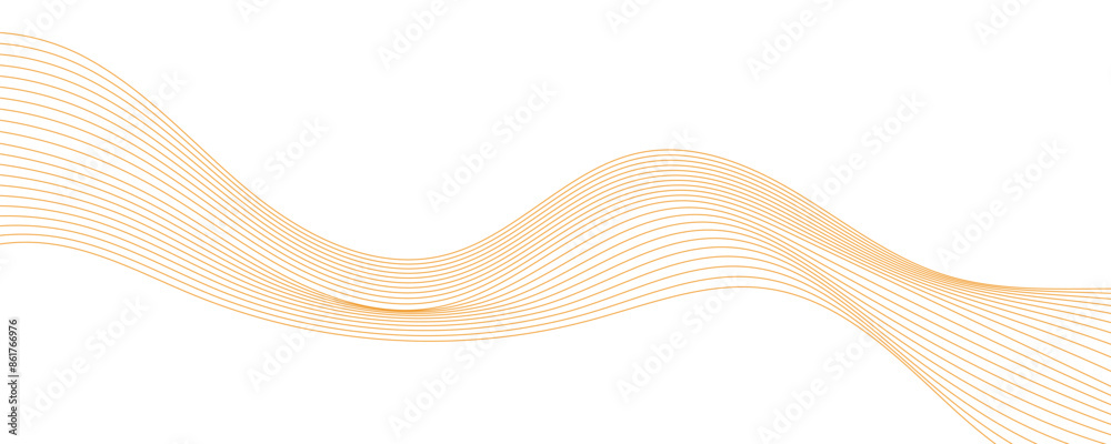 Vector abstract background with dynamic orange waves, lines and particles.	
