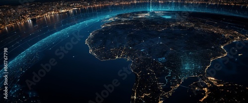A vibrant network of glowing lines and nodes