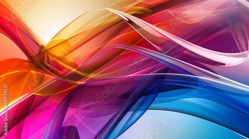 Colorful abstract background with colorful curves and lines
