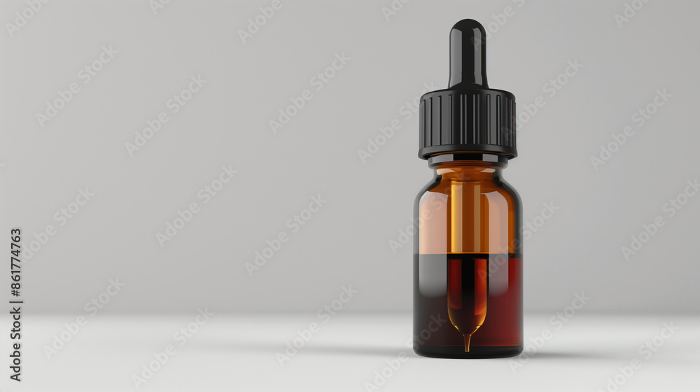 Tob clones t aiming dropper bottle with amber liquid on white background, cutout mockup. Dark brown oil glass vial with black Tob clones t aiming dropper bottle with amber liquid on white background, cutout mockup. Dark brown oil glass vial with black