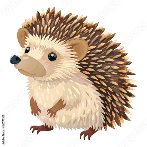 Cute Hedgehog vector illustration. isolated on white background