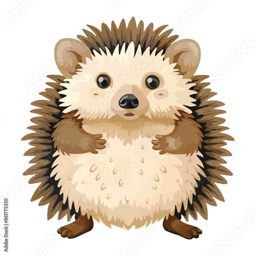 Cute Hedgehog vector illustration. isolated on white background