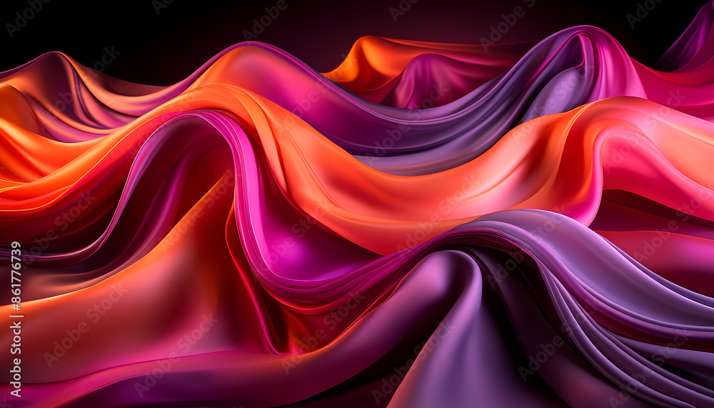 Abstract Red And Purple Wavy Lines On Black Background Abstract Red And Purple Wavy Lines On Black Background