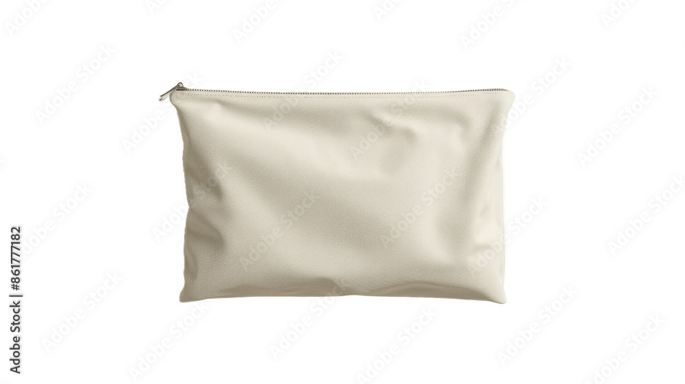 A 3D rendering of a blank canvas clutch for cosmetics mockup is shown isolated from a top view This template represents an empty small sac perfect for showcasing a clear cotton wallet or A 3D rendering of a blank canvas clutch for cosmetics mockup is shown isolated from a top view This template represents an empty small sac perfect for showcasing a clear cotton wallet or