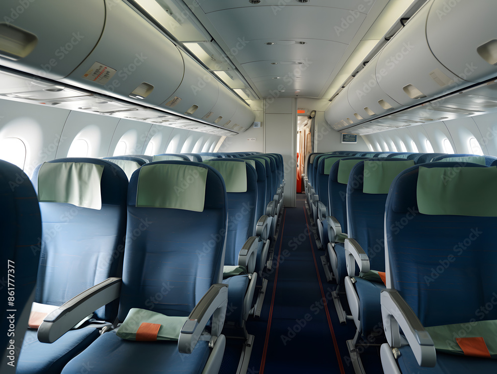Naklejka premium Empty Airplane Cabin