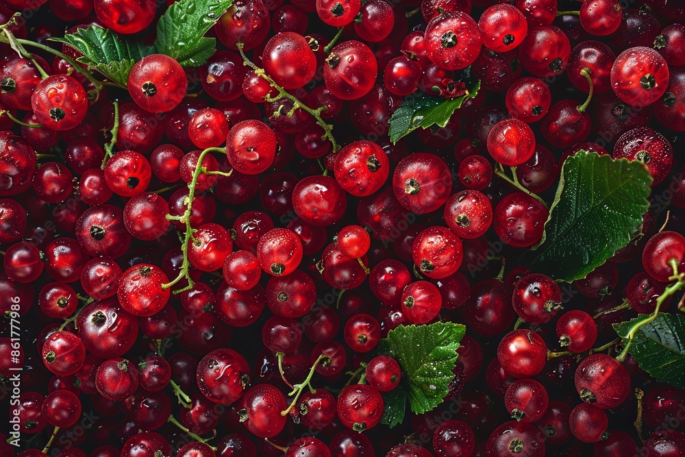 wet red currants in a heap as a background, flat lay wet red currants in a heap as a background, flat lay