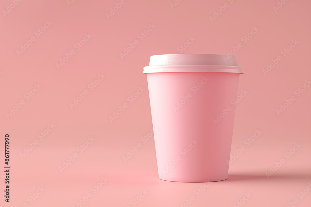 plastic cup, Minimal composition for beverage and cafe concept, featuring a pink coffee paper cup on a pink background plastic cup, Minimal composition for beverage and cafe concept, featuring a pink coffee paper cup on a pink background