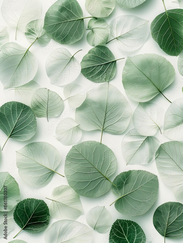 a floral texture mainly made of leaves, white background a floral texture mainly made of leaves, white background