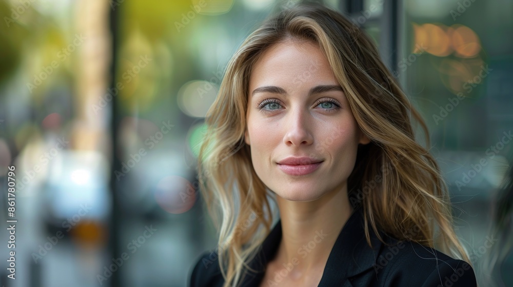Portrait of a Blonde Woman with Blue Eyes Portrait of a Blonde Woman with Blue Eyes