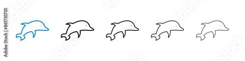 Dolphin liner icon vector set. © Vector