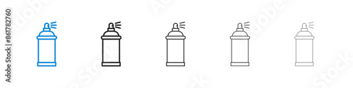 Spray can liner icon vector set.