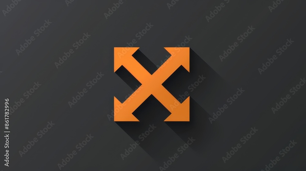 Fototapeta premium Displays a bold, orange 