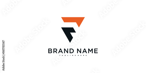 Modern letter F abstract logo design. Preamium Vector