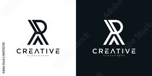 Modern letter R abstract logo design. Preamium Vector