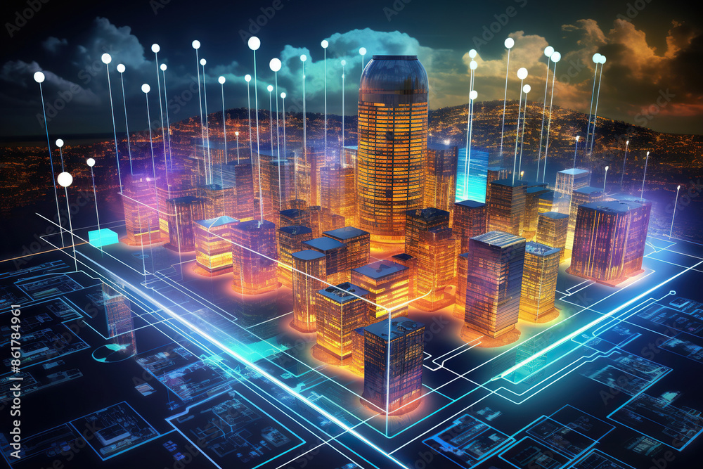 Generative ai on theme of beautiful digital technologies 5G for design natural abstract background Generative ai on theme of beautiful digital technologies 5G for design natural abstract background