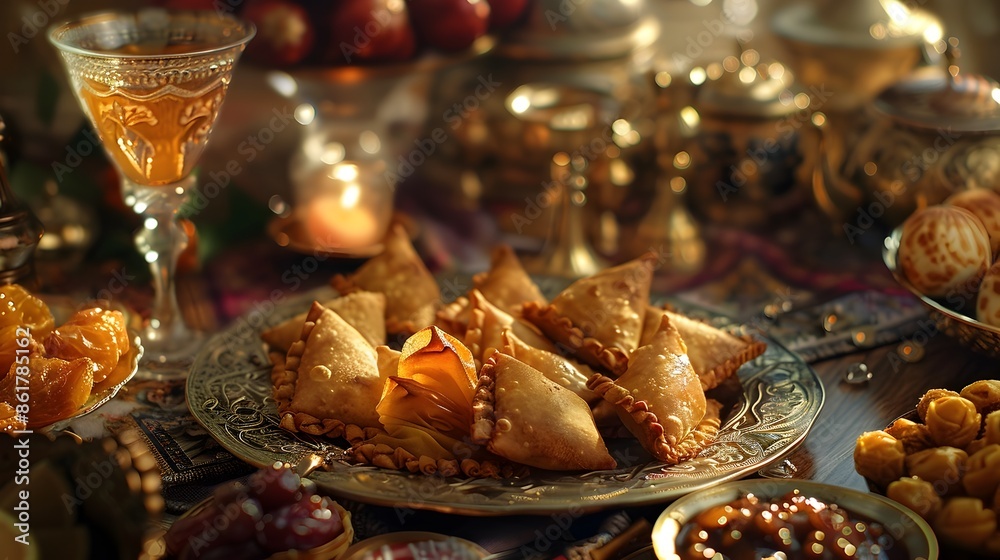 Intimate Ramadan Iftar Table Filled with Traditional Delicacies and Vibrant Sherbet Intimate Ramadan Iftar Table Filled with Traditional Delicacies and Vibrant Sherbet