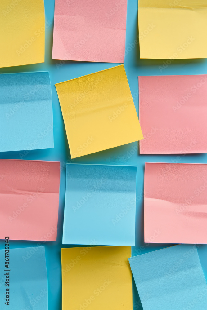 Fototapeta premium Business Graphic Design with White Post-It Note