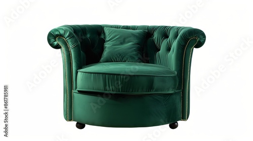 dark green sofa chair isolated  photo